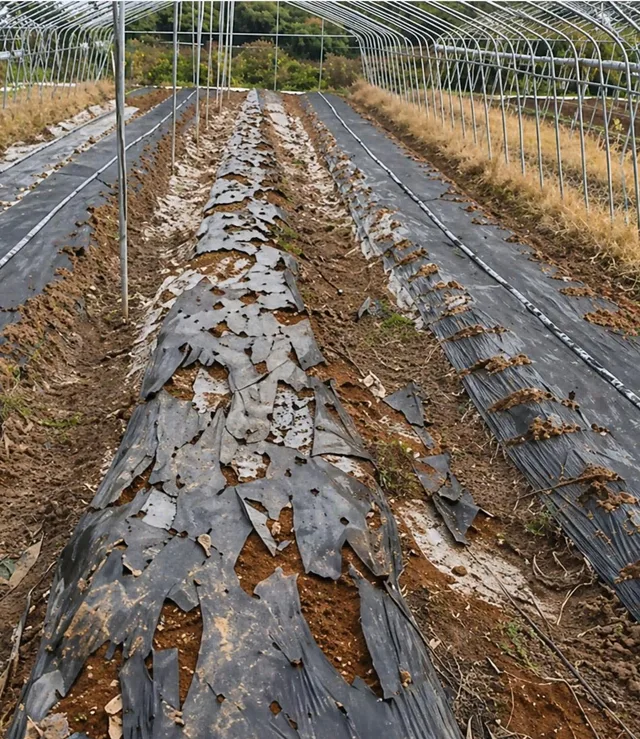 Agricultural mulch film field observation on day 60 of the project