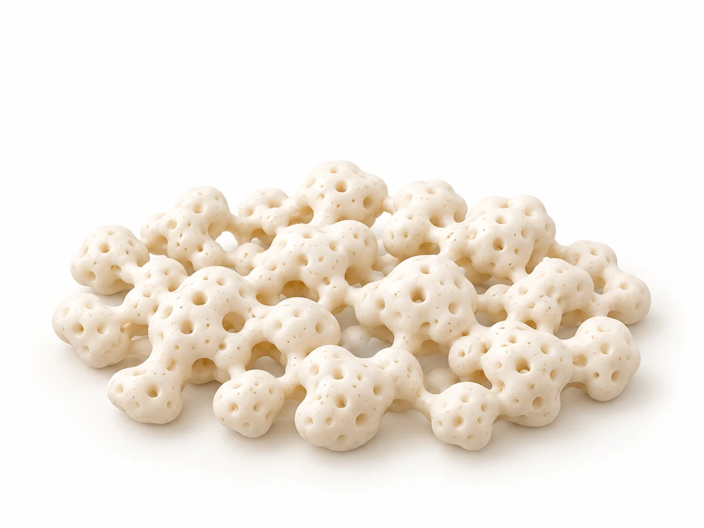 Three-dimensional principle illustration of an open granular material structure